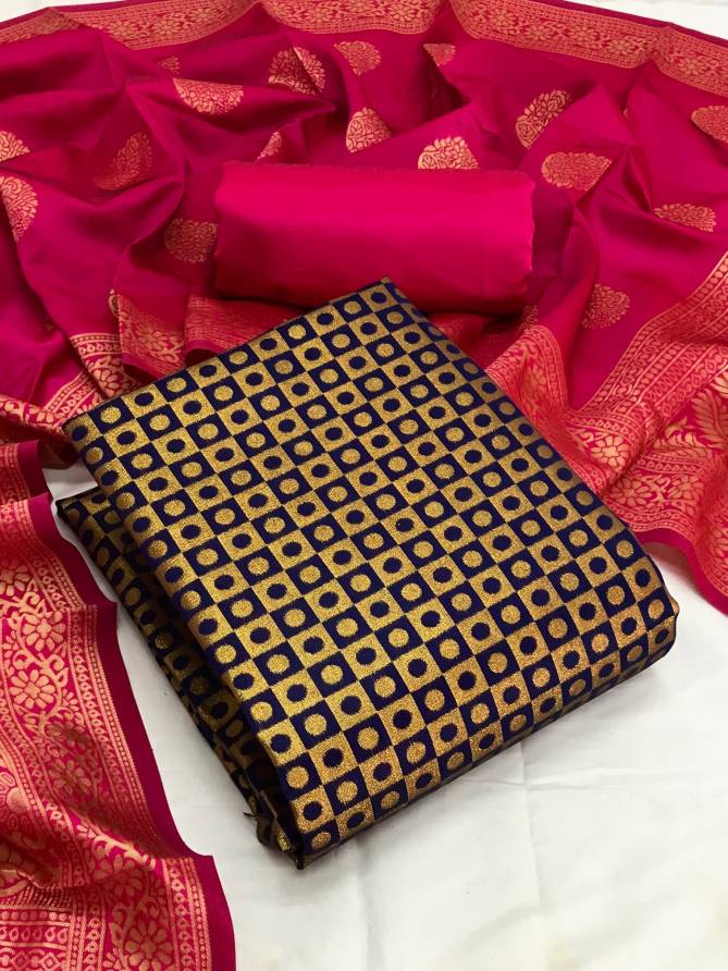 Banarasi Silk 53 Festive Wear Banarasi Silk Designer Dress Material Collection